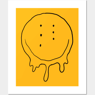Drippy Six-Eyed Smiley Face Posters and Art